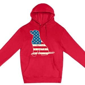 Labrador 4th Of July Dog Lover Gifts American Flag Premium Pullover Hoodie