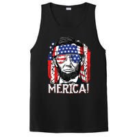 Lincoln 4th Of July Merica Abe American Flag PosiCharge Competitor Tank