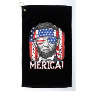 Lincoln 4th Of July Merica Abe American Flag Platinum Collection Golf Towel