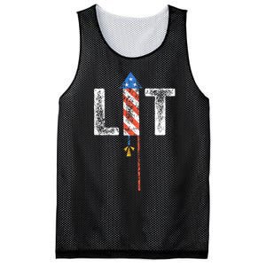 Lit 4th Of July Patriotic American Fireworks Usa Fourth Mesh Reversible Basketball Jersey Tank