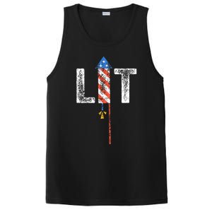 Lit 4th Of July Patriotic American Fireworks Usa Fourth PosiCharge Competitor Tank