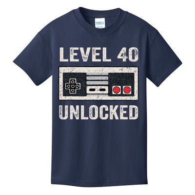 Level 40 Unlocked Video Gamer 40th Birthday Gifts Kids T-Shirt