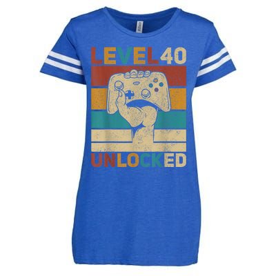 Level 40 Unlocked 40th Birthday 40 Years Old Gamer Wo  Enza Ladies Jersey Football T-Shirt