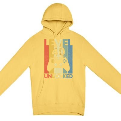 Level 40 Unlocked Awesome Video Game 40 Birthday Gift Premium Pullover Hoodie