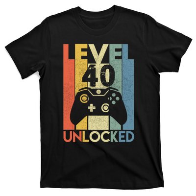 Level 40 Unlocked Awesome Video Game 40 Birthday Gift T-Shirt