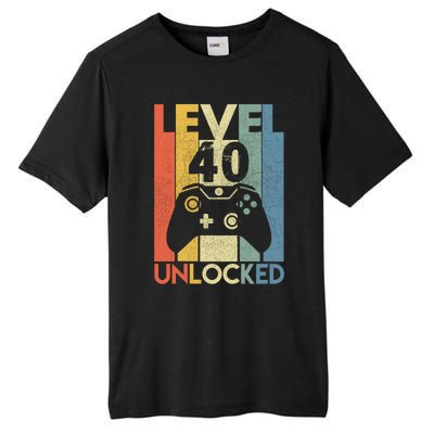 Level 40 Unlocked Awesome Video Game 40 Birthday Gift Tall Fusion ChromaSoft Performance T-Shirt