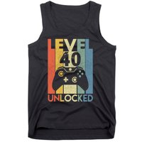 Level 40 Unlocked Awesome Video Game 40 Birthday Gift Tank Top