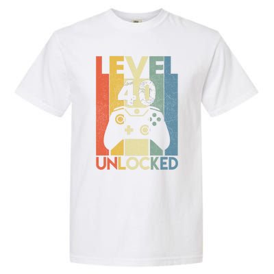 Level 40 Unlocked Awesome Video Game 40 Birthday Gift Garment-Dyed Heavyweight T-Shirt