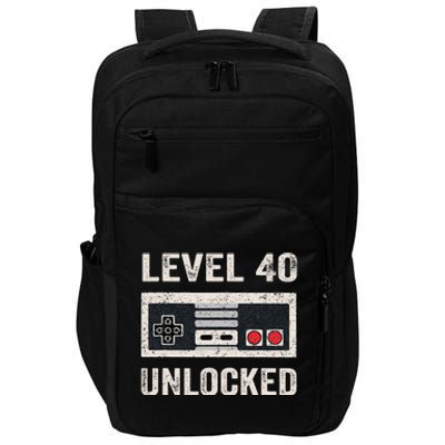 Level 40 Unlocked Video Gamer 40th Birthday Gifts Impact Tech Backpack