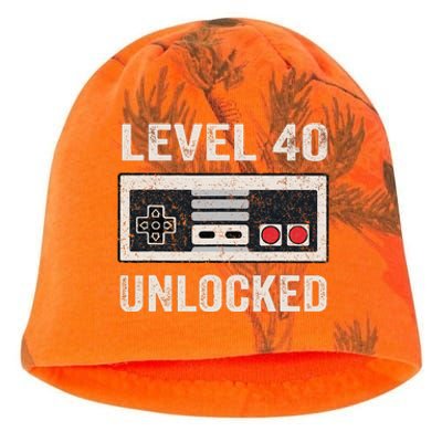 Level 40 Unlocked Video Gamer 40th Birthday Gifts Kati - Camo Knit Beanie