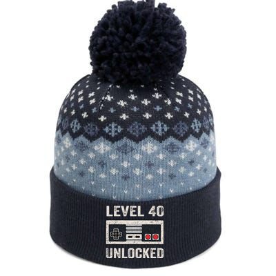 Level 40 Unlocked Video Gamer 40th Birthday Gifts The Baniff Cuffed Pom Beanie