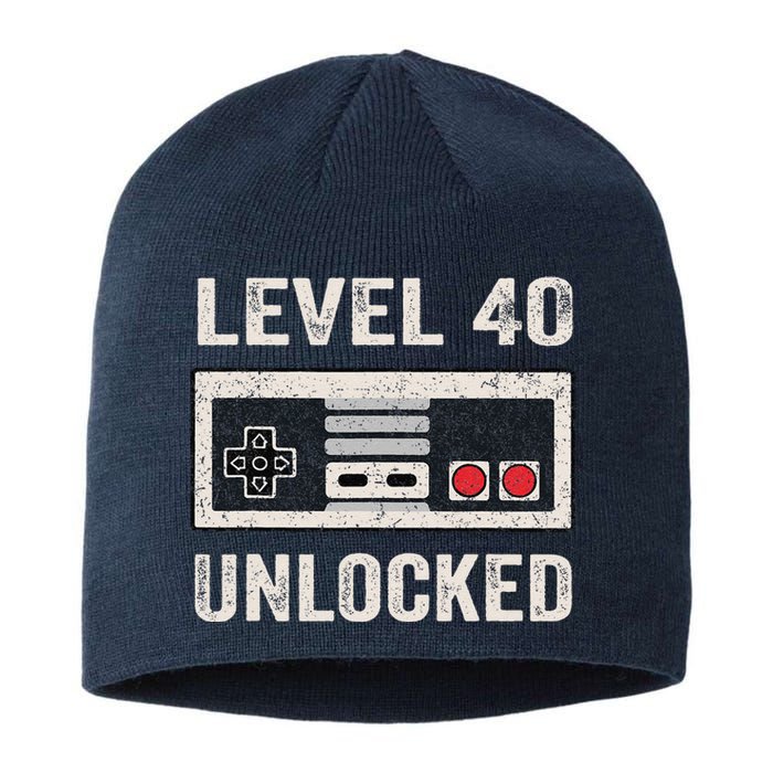 Level 40 Unlocked Video Gamer 40th Birthday Gifts Sustainable Beanie