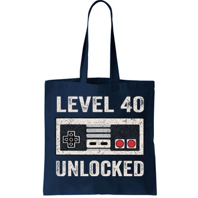 Level 40 Unlocked Video Gamer 40th Birthday Gifts Tote Bag