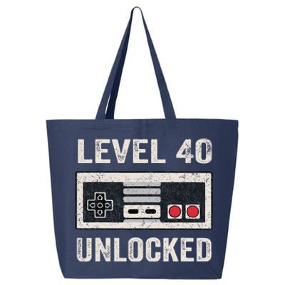 Level 40 Unlocked Video Gamer 40th Birthday Gifts 25L Jumbo Tote