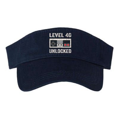 Level 40 Unlocked Video Gamer 40th Birthday Gifts Valucap Bio-Washed Visor