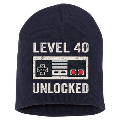 Level 40 Unlocked Video Gamer 40th Birthday Gifts Short Acrylic Beanie