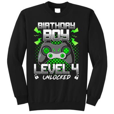 Level 4 Unlocked Gamer 4th Birthday Gift Video Game Lovers Sweatshirt