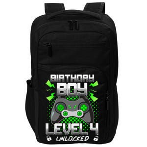 Level 4 Unlocked Gamer 4th Birthday Gift Video Game Lovers Impact Tech Backpack