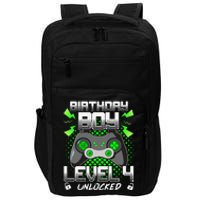 Level 4 Unlocked Gamer 4th Birthday Gift Video Game Lovers Impact Tech Backpack