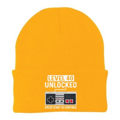 Level 40 Unlocked Press Start To Continue Knit Cap Winter Beanie