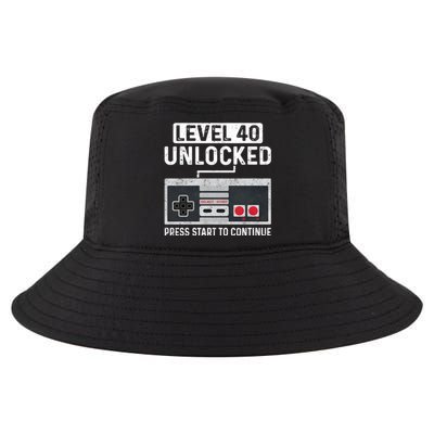 Level 40 Unlocked Press Start To Continue Cool Comfort Performance Bucket Hat