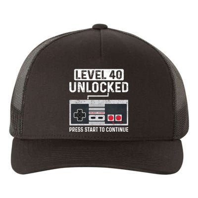 Level 40 Unlocked Press Start To Continue Yupoong Adult 5-Panel Trucker Hat