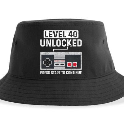 Level 40 Unlocked Press Start To Continue Sustainable Bucket Hat