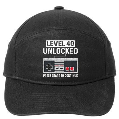 Level 40 Unlocked Press Start To Continue 7-Panel Snapback Hat