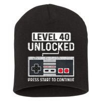 Level 40 Unlocked Press Start To Continue Short Acrylic Beanie