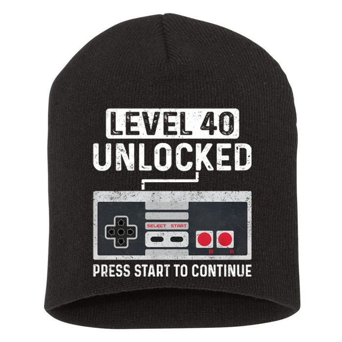 Level 40 Unlocked Press Start To Continue Short Acrylic Beanie