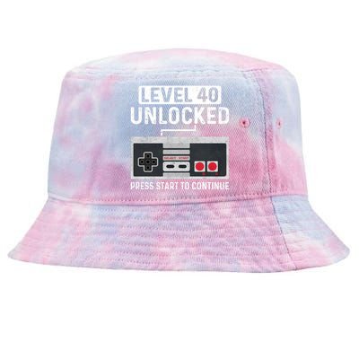 Level 40 Unlocked Press Start To Continue Tie-Dyed Bucket Hat