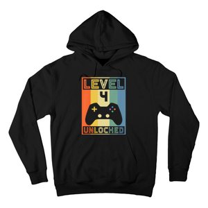 Level 4 Unlocked Video Gamer 14th Birthday Gaming Gift Hoodie