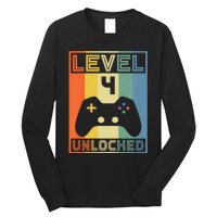 Level 4 Unlocked Video Gamer 14th Birthday Gaming Gift Long Sleeve Shirt