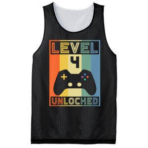 Level 4 Unlocked Video Gamer 14th Birthday Gaming Gift Mesh Reversible Basketball Jersey Tank