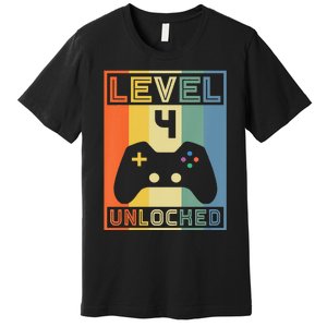 Level 4 Unlocked Video Gamer 14th Birthday Gaming Gift Premium T-Shirt