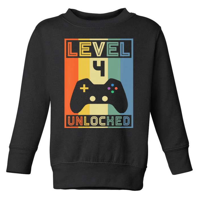 Level 4 Unlocked Video Gamer 14th Birthday Gaming Gift Toddler Sweatshirt