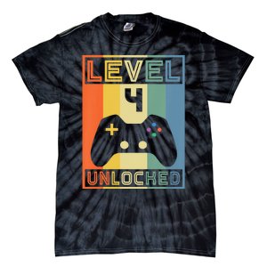 Level 4 Unlocked Video Gamer 14th Birthday Gaming Gift Tie-Dye T-Shirt