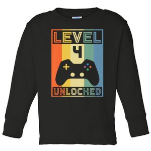 Level 4 Unlocked Video Gamer 14th Birthday Gaming Gift Toddler Long Sleeve Shirt