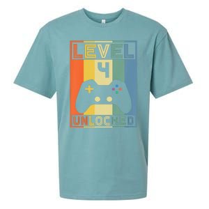 Level 4 Unlocked Video Gamer 14th Birthday Gaming Gift Sueded Cloud Jersey T-Shirt