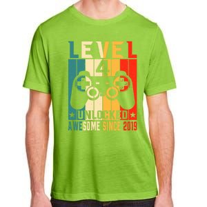 Level 4 Unlocked Awesome Since 2019 4th Birthday Gamer Gift Adult ChromaSoft Performance T-Shirt