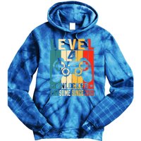 Level 4 Unlocked Awesome Since 2019 4th Birthday Gamer Gift Tie Dye Hoodie