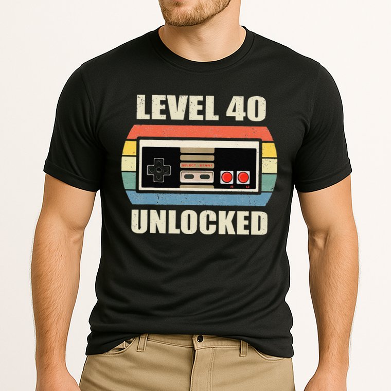 Level 40 Unlocked Video Gamer 40th Birthday Gifts Tea Cooling Performance Crew T-Shirt