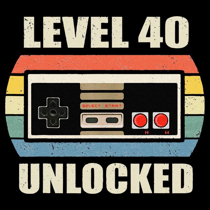 Level 40 Unlocked Video Gamer 40th Birthday Gifts Tea Cooling Performance Crew T-Shirt