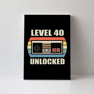 Level 40 Unlocked Video Gamer 40th Birthday Gifts Tea Canvas