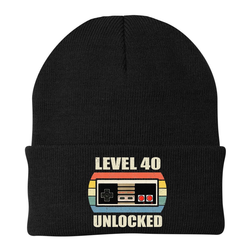 Level 40 Unlocked Video Gamer 40th Birthday Gifts Tea Beanie