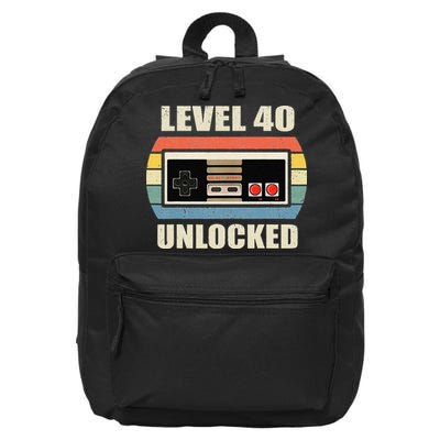 Level 40 Unlocked Video Gamer 40th Birthday Gifts Tea 16 in Basic Backpack