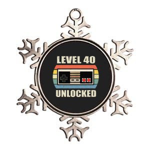 Level 40 Unlocked Video Gamer 40th Birthday Gifts Tea Metallic Star Ornament