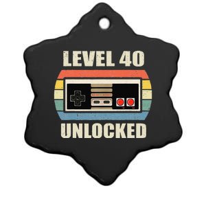 Level 40 Unlocked Video Gamer 40th Birthday Gifts Tea Ceramic Star Ornament