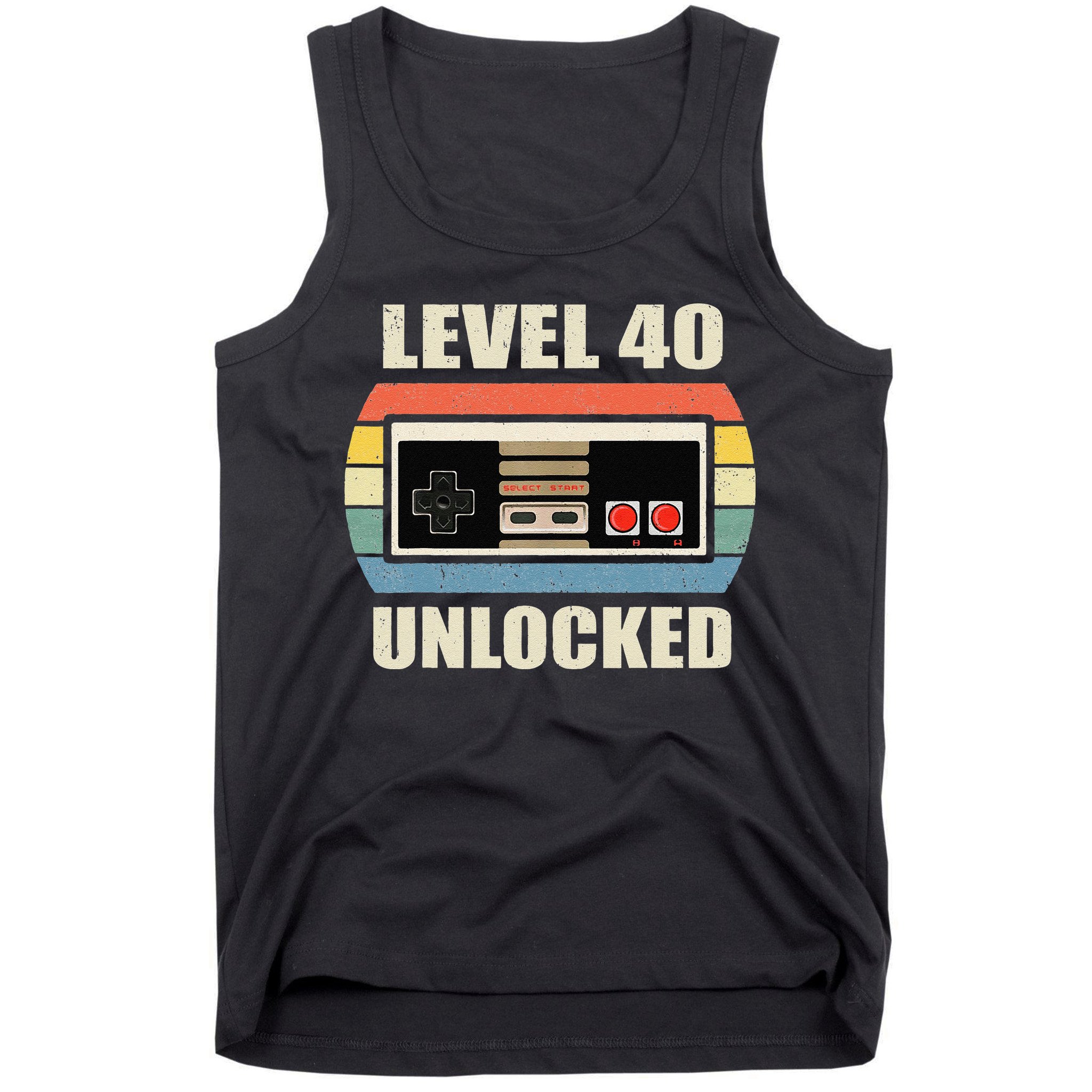 Level 40 Unlocked Video Gamer 40th Birthday Gifts Tea Tank Top