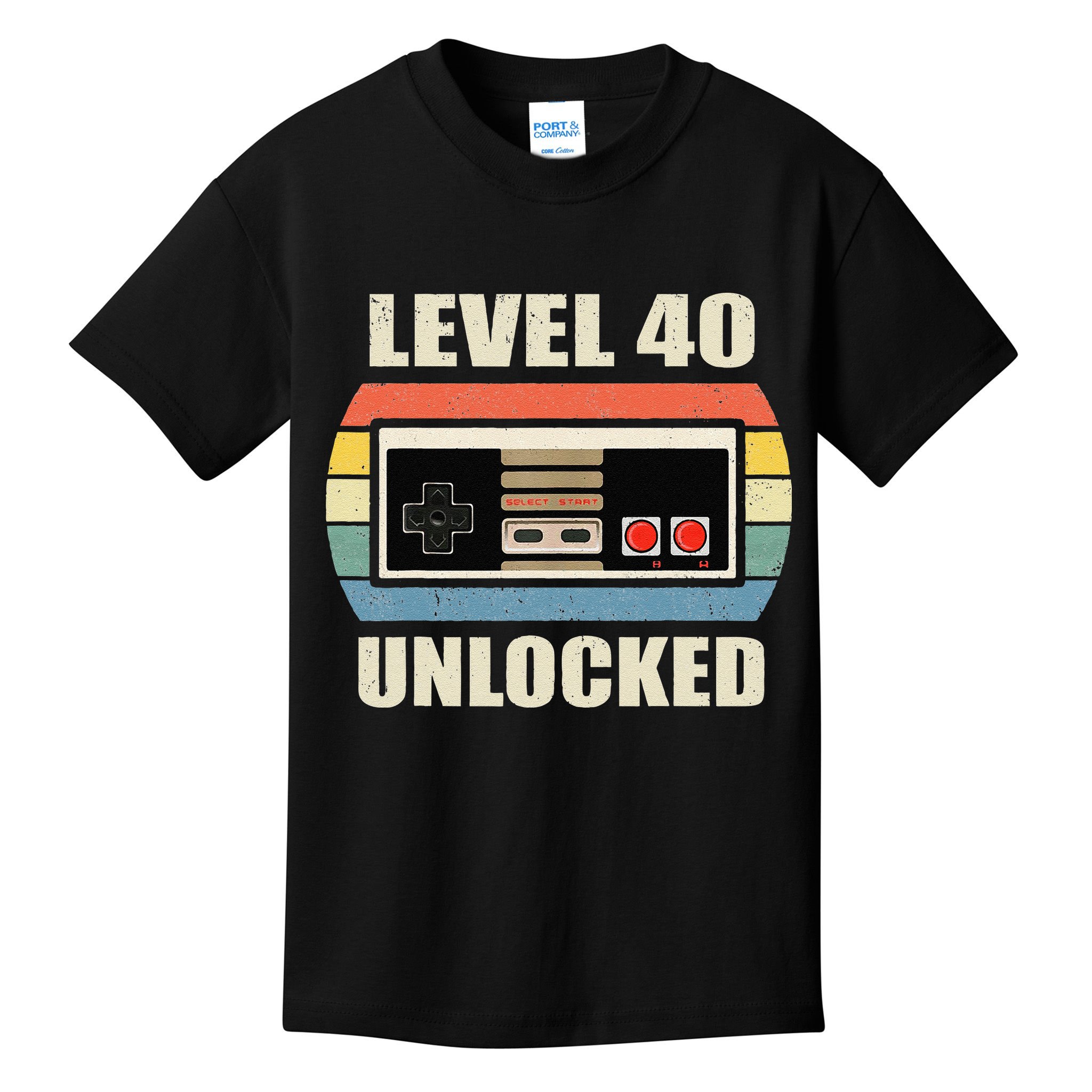 Level 40 Unlocked Video Gamer 40th Birthday Gifts Tea Kids T-Shirt